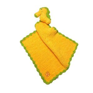 Kashwere Kreature Seahorse Baby Lovey Snuggle Blanket Orange Green Sealife Soft